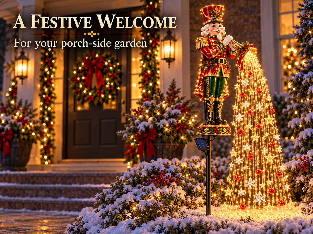 🎄50% OFF & Free Shipping🔥Christmas Starlight Cascade – Solar LED Garden Stake Lights
