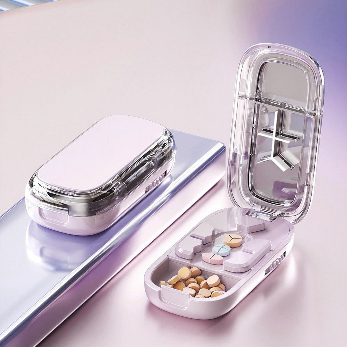 โณ Last day 49% OFF -๐Portable Pill Cutter/Splitter & Storage Case (Cuts into 1/2, 1/3, or 1/4 portions)