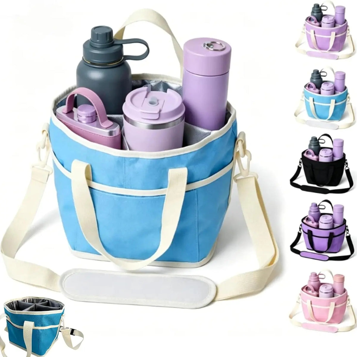 Drink Carrier Bag for 4 Cups with Adjustable Strap