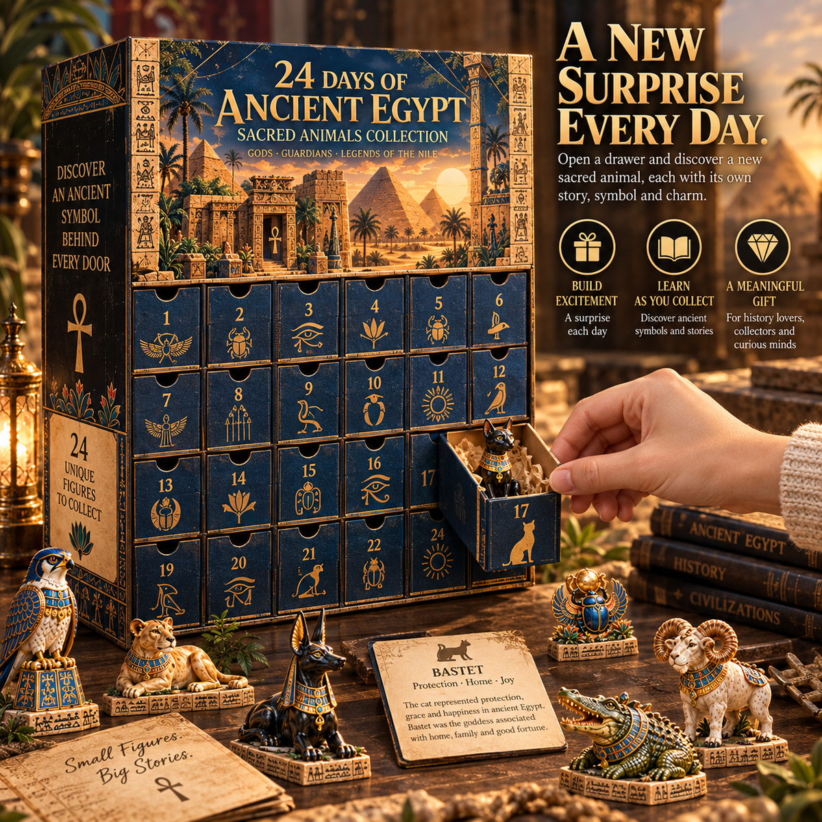 🐈⬛🏺24 Days of Ancient Egypt – Sacred Animals & Guardians Collection ✨