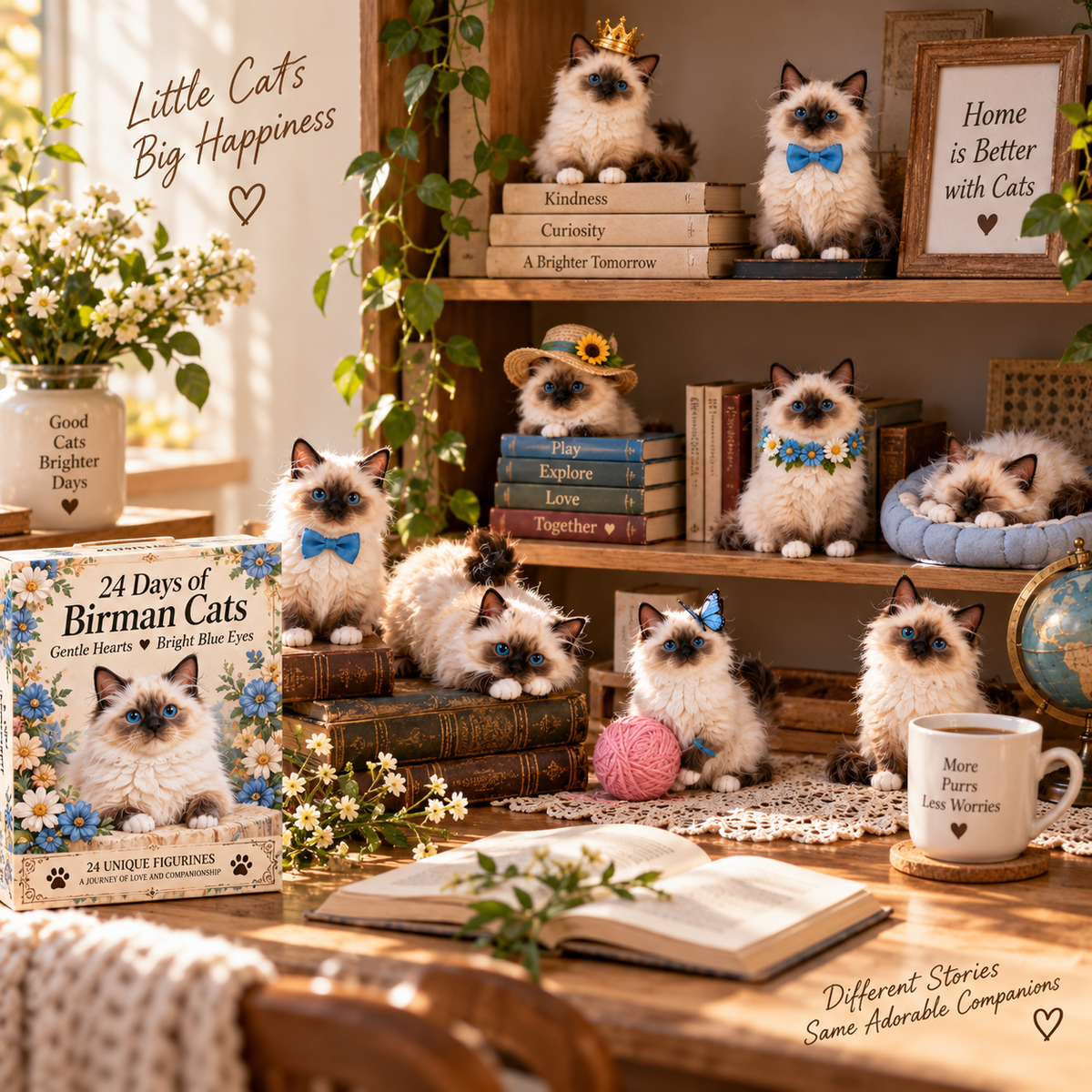 ๐พ 24 Days of Birman Cats โ 24 Bright Blue Eyes, 24 Gentle Personalities