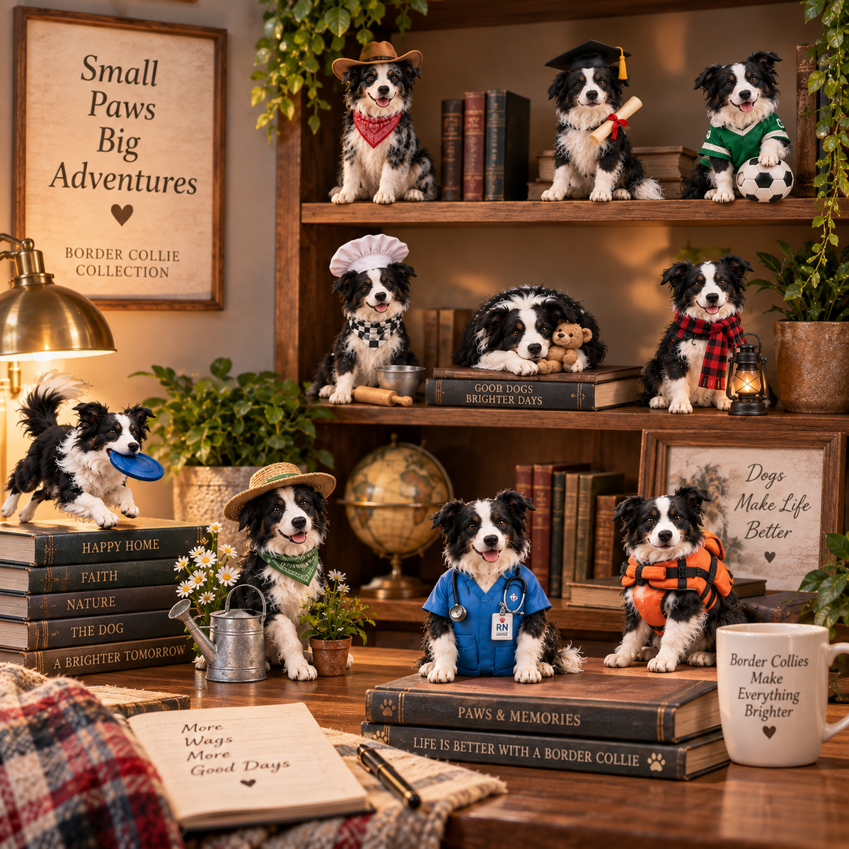24 Days of Border Collie β 24 Unique Dog Figurines | Christmas Collectible Gift Set