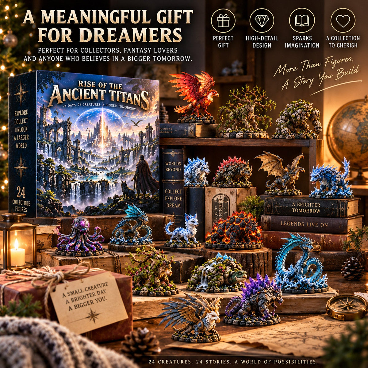 24 Days. 24 Creatures. One Legendary World to Discover. 🐉Rise of the Ancient Titans – 24 Days of Mythical Creatures Advent Calendar | Fantasy Collectible Figurines