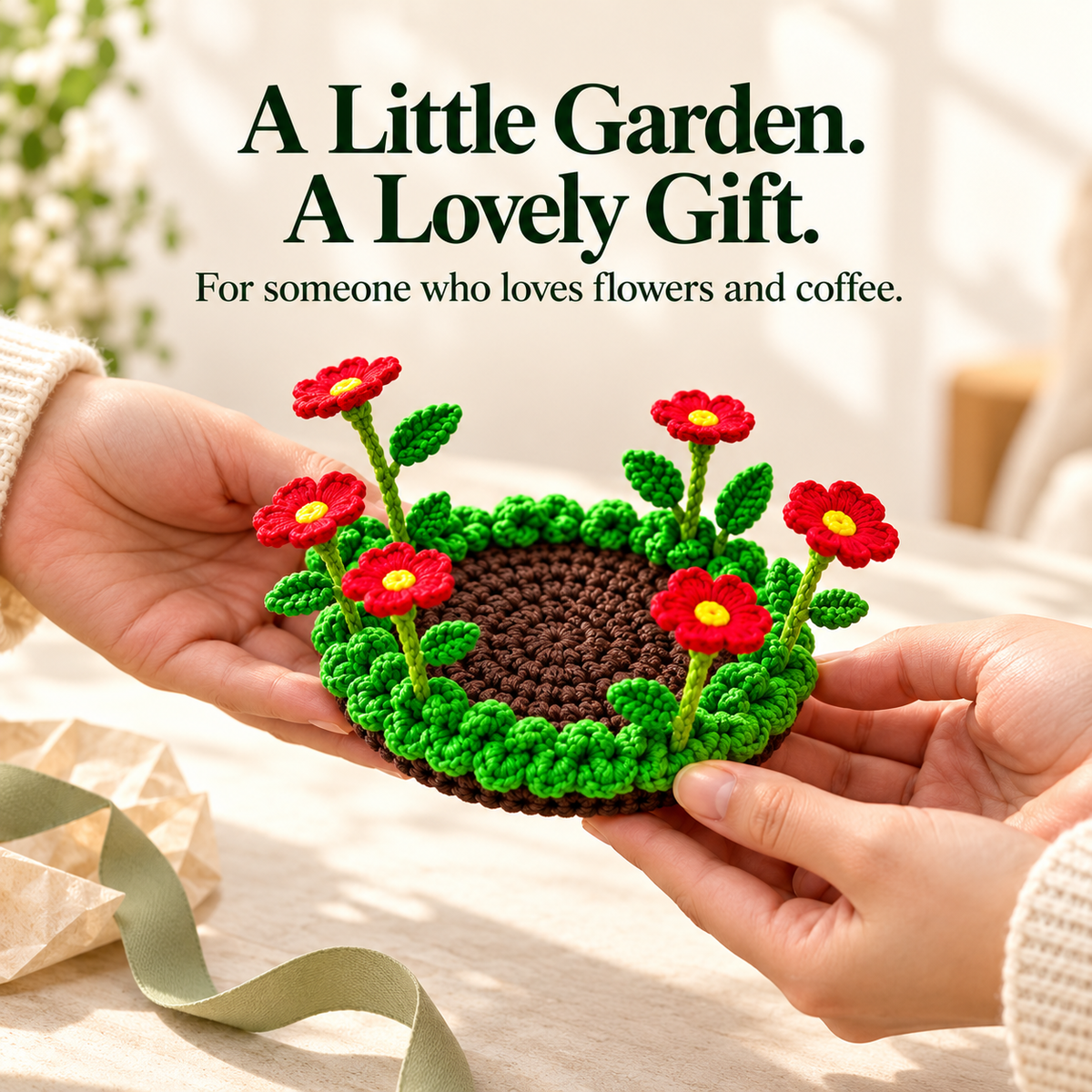 πΈ Crochet Flower Garden Coaster β A Little Garden for Your Coffee Cup