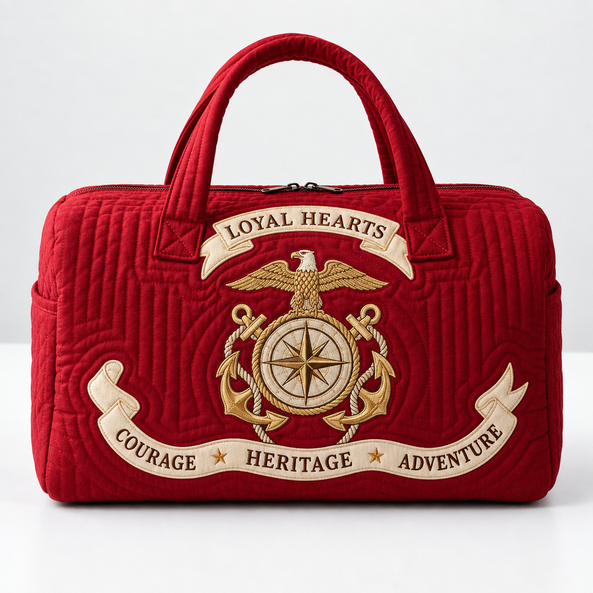 100% Handmade US Military Heritage Quilted Duffel Bag