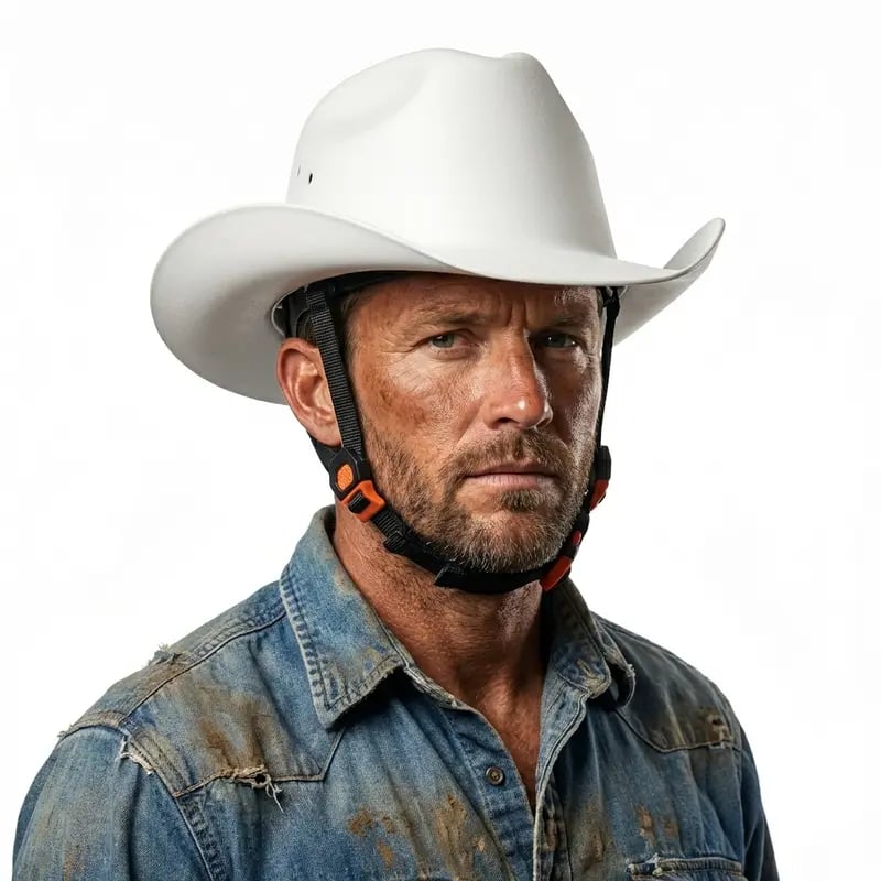 π― Western Cowboy Hard Hat, Vented Wide Brim Safety Helmet for Construction & Ranch Workers