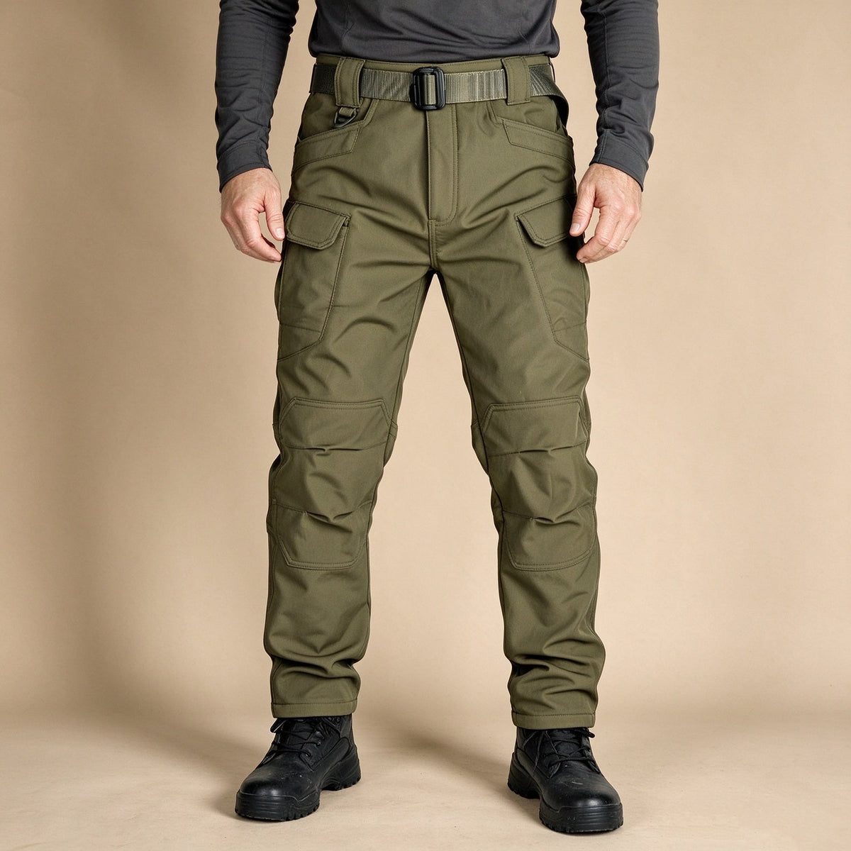 Men's Winter Fleece-Lined Tactical Cargo Pants