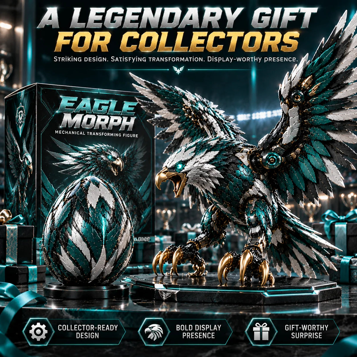🦅⚡ EagleMorph – Egg to Eagle Transforming Mechanical Figure