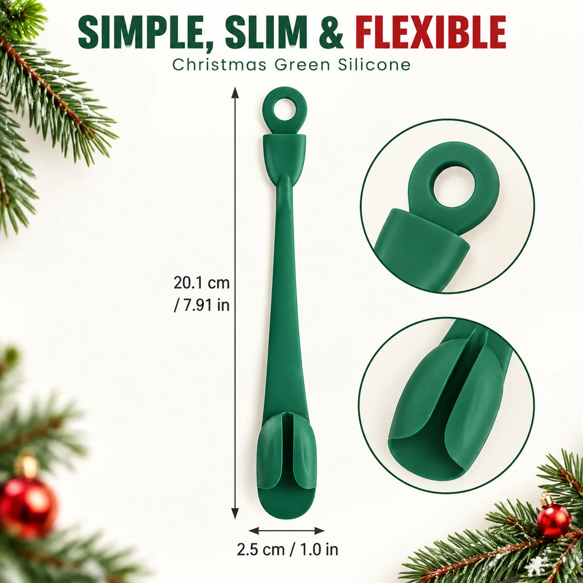 🎅🎄12/24 Pack Reusable Silicone Adhesive Christmas Garland Hooks 7.87"
