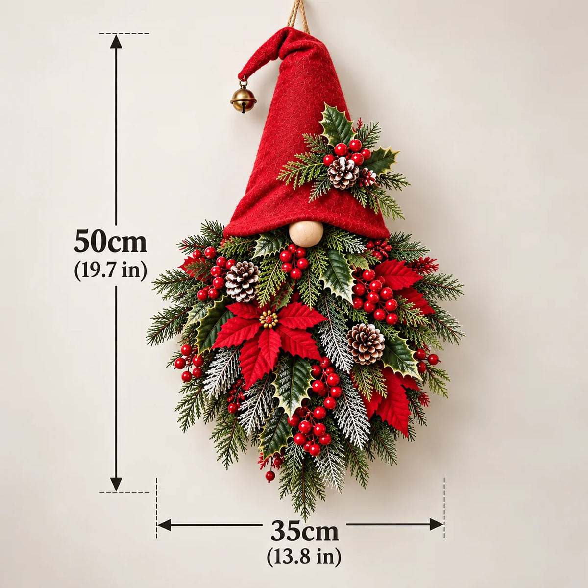 🎄🧙♂️ Christmas Evergreen Gnome Door Hanger