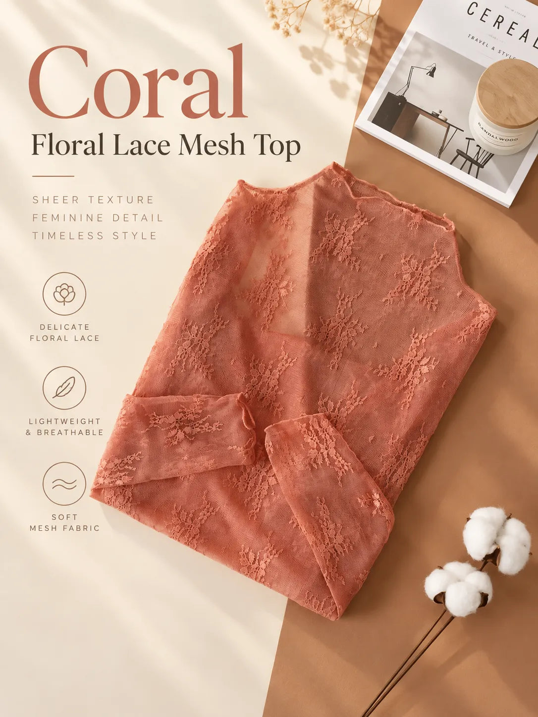 ๐ธ 5-Pack Floral Lace Mesh Tops | Elegant Layering Set
