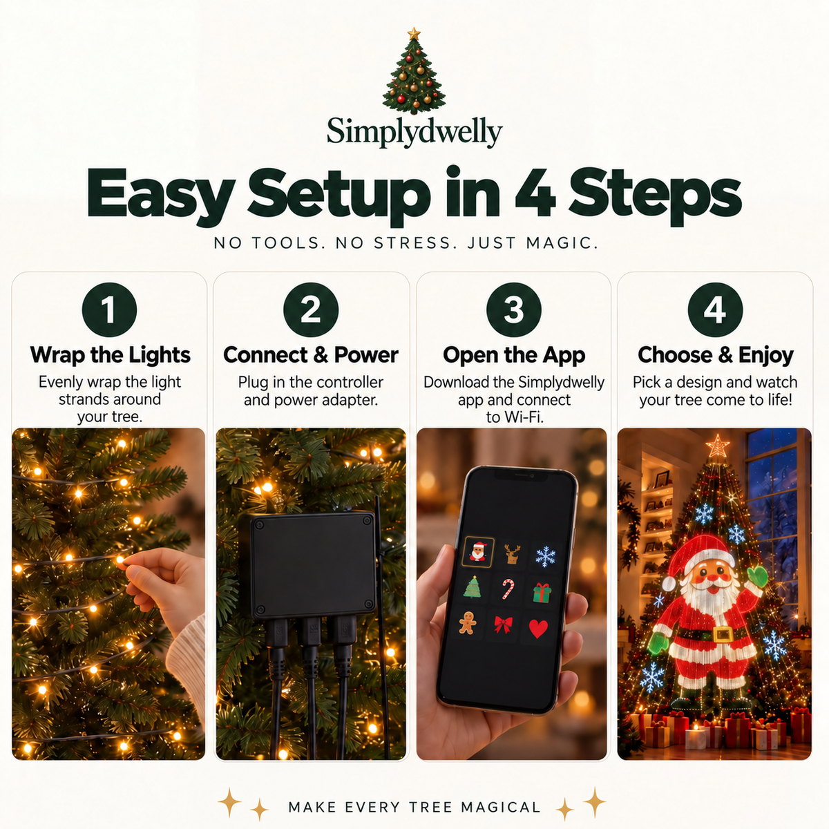 π Smart Animated Christmas Tree Lights | App-Controlled LED Holiday Display β¨