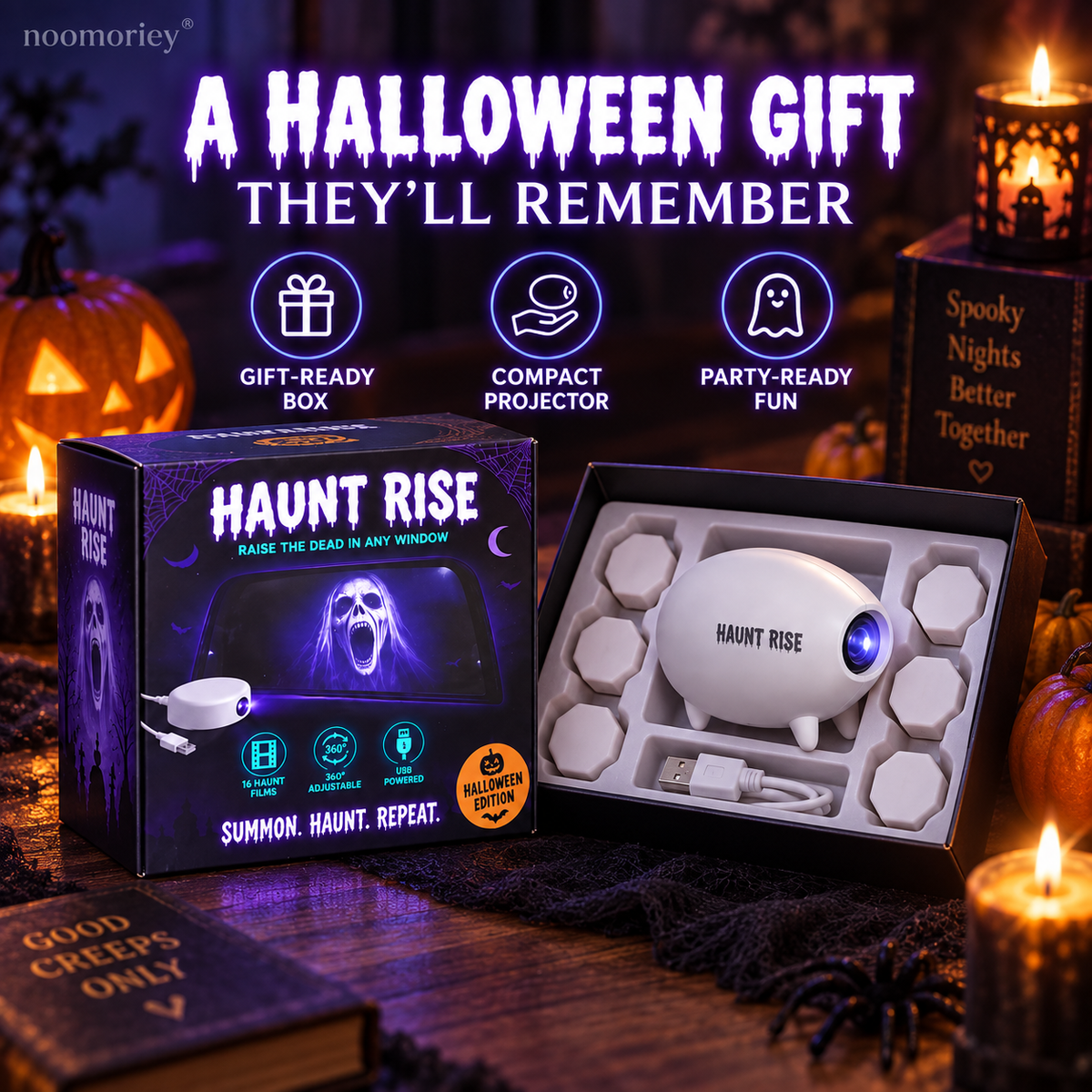 π» ANIMATED HALLOWEEN PROJECTOR | 16 Spooky Projection Films for Windows, Walls & Party Decor