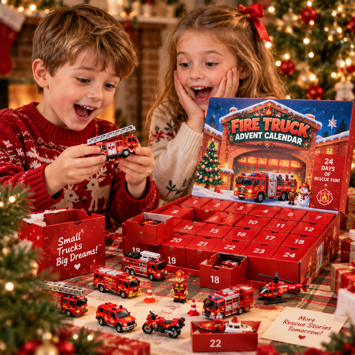 🚨 WEE-OOO! WEE-OOO! 🔥Christmas Fire Truck Surprise Collection!!!🚒