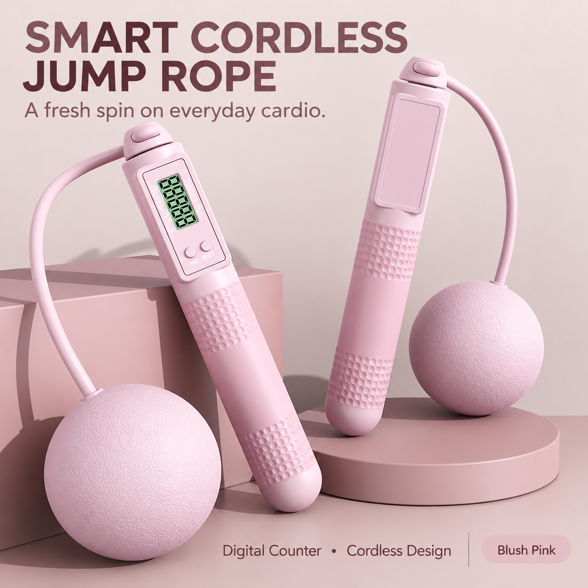 2-in-1 Digital Jump Rope – Cordless & Classic with Nonslip Handles