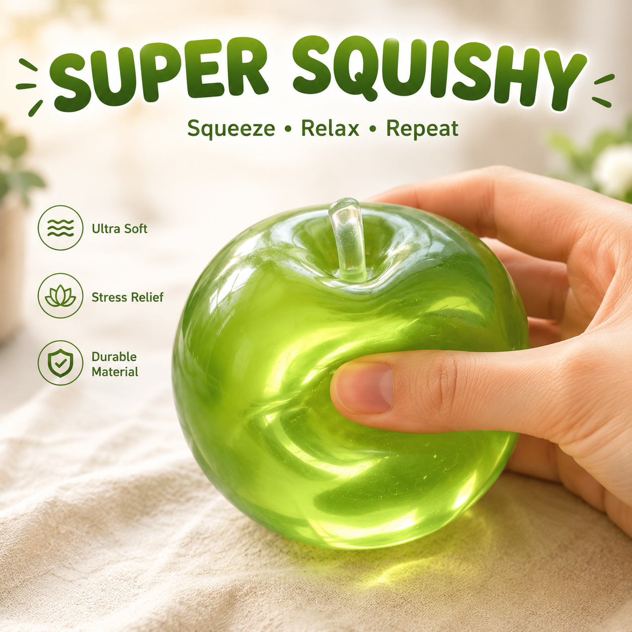 All-natural and safe for babies🍎 Viral Apple Squishy Set – Soft, Cute & Addictively Satisfying ✨