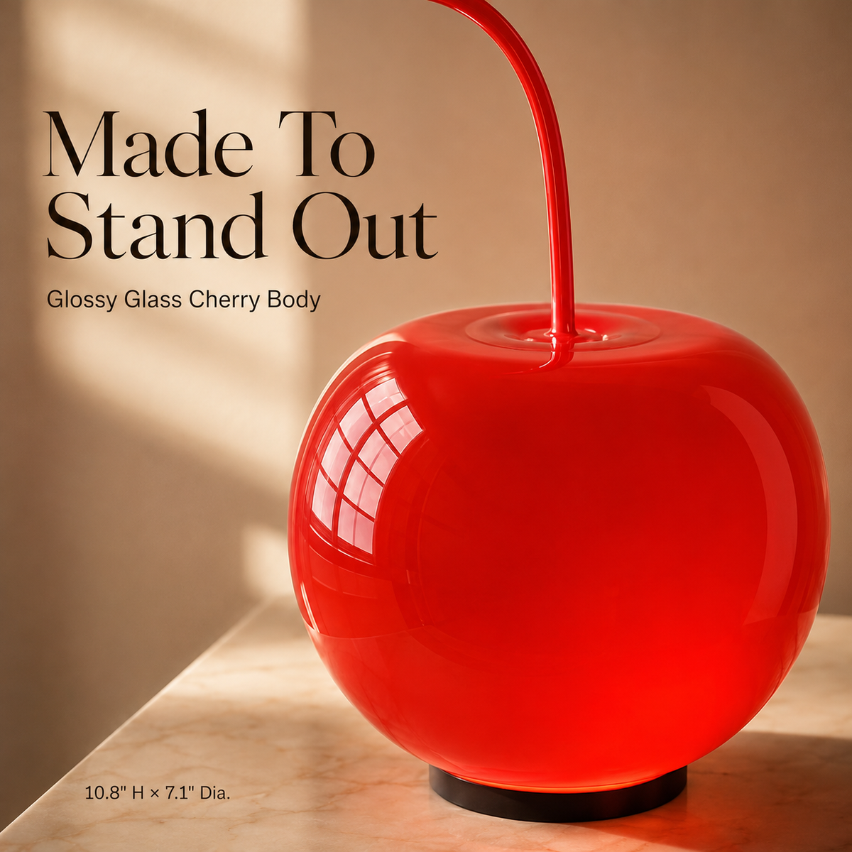 π Cherry Glass Ambient Lamp β Dimmable USB Mood Light