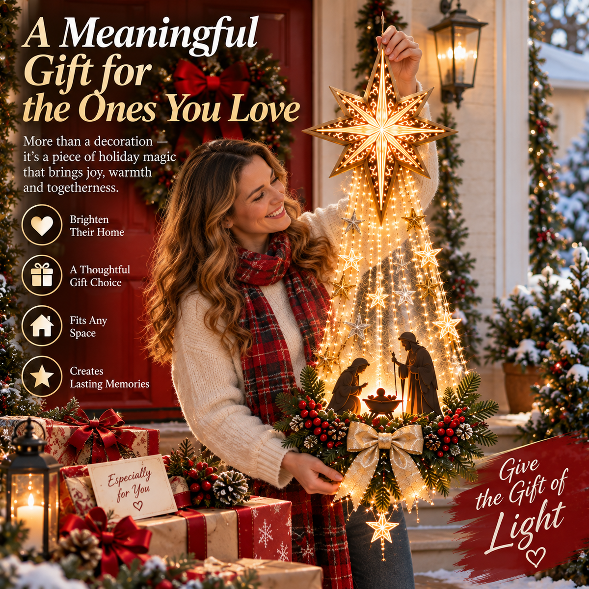 🙏Last Day 49% OFF✨✝️ Bethlehem Star of Faith™ – Lighted Nativity Wall Decor