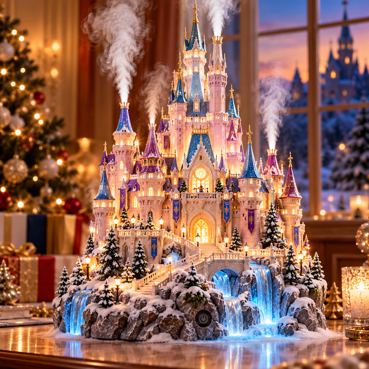 🔥LAST DAY 49% OFF🏰✨ Fairytale Castle Humidifier – Magical Mist, Glowing Windows & Storybook Home Decor