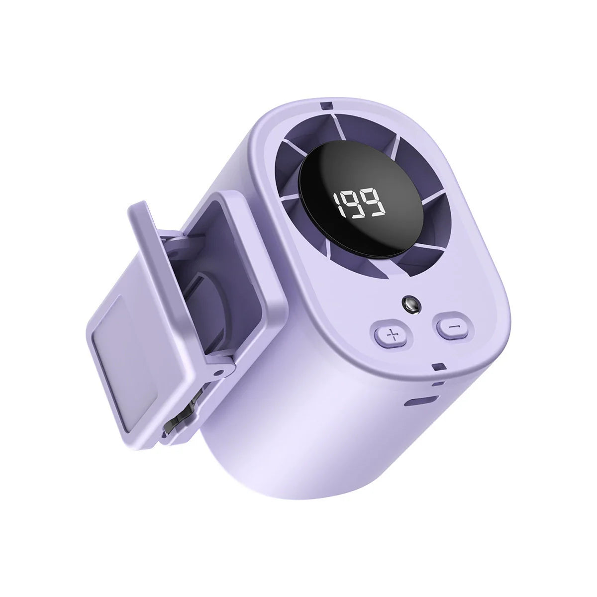❄️2026 Car Clip On Fan with LED Display - USB Rechargeable Personal Cooling Fan, 20Hr Battery