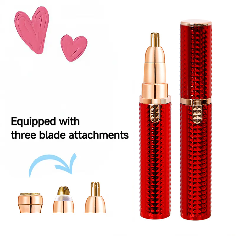 Rechargeable 3-in-1 Facial Hair Trimmer for Women, Precision Eyebrow Shaper & Painless Face Shaver for Lips and Peach Fuzz