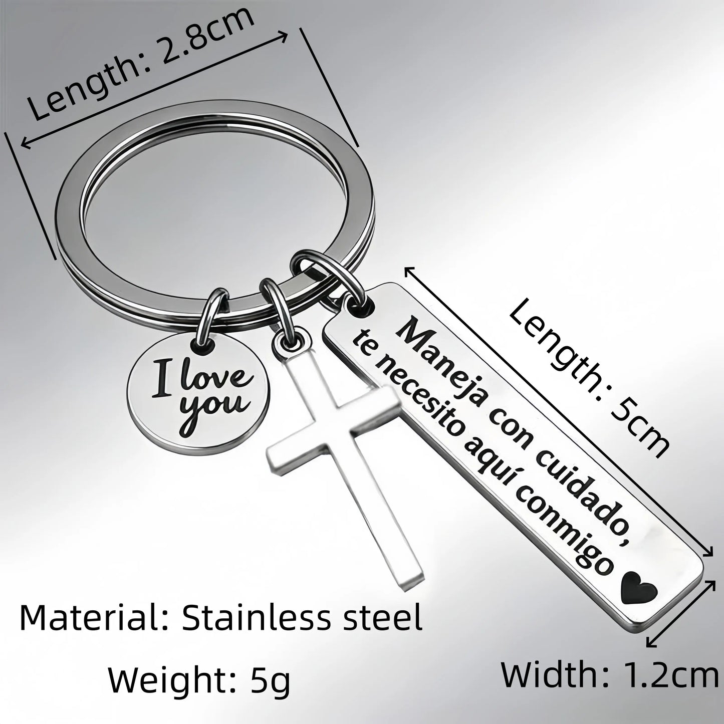 Maneja Con Cuidado Drive Safe Keychain