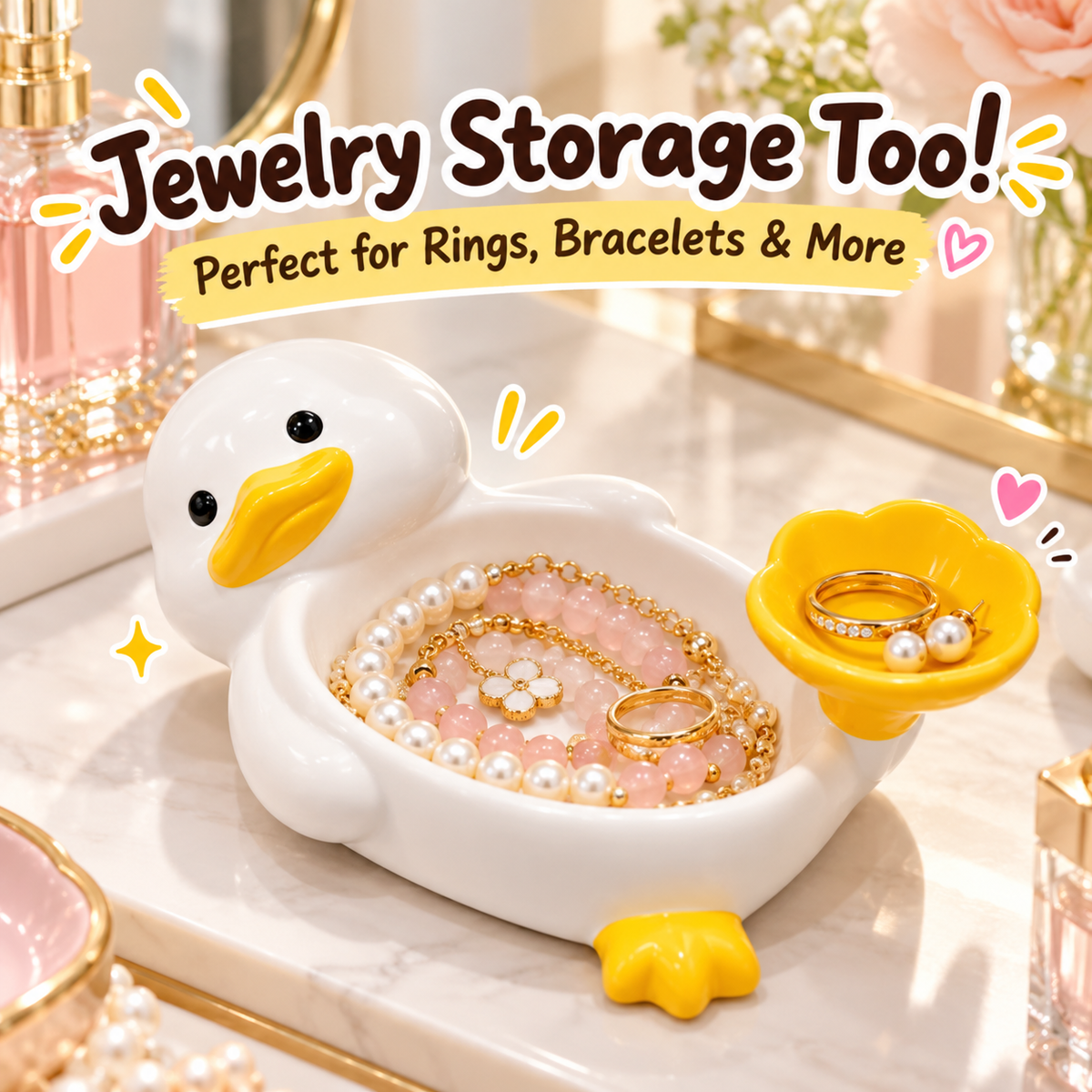 🐤✨ 2-in-1 Cute Duck Snack & Dip Bowl – Multi-Purpose Dish