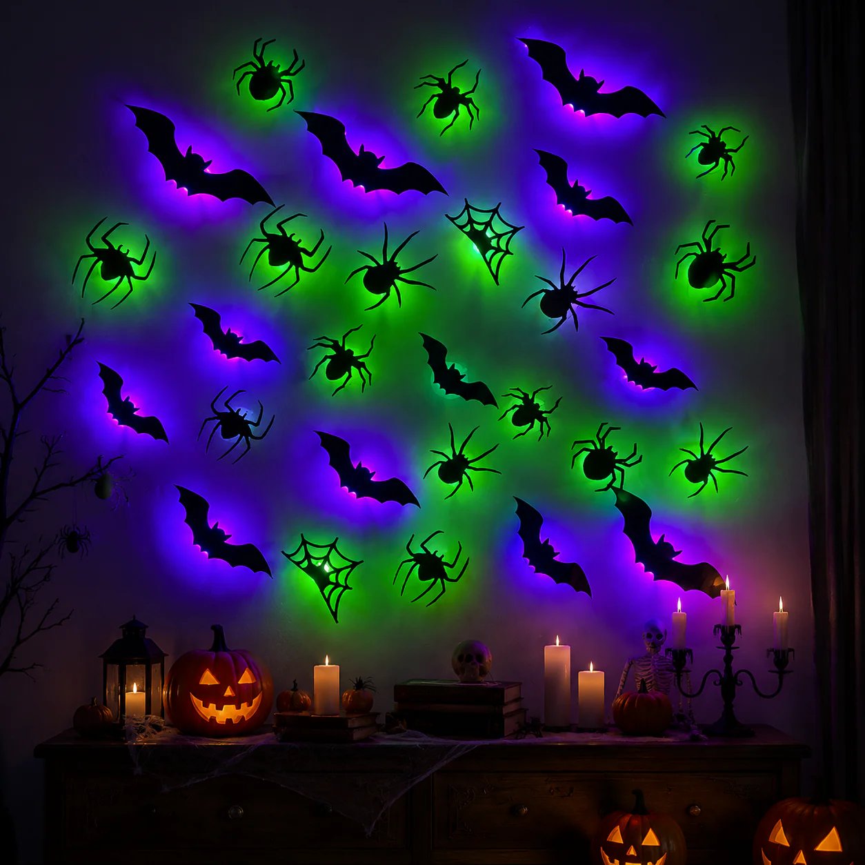 🦇Light Up Your Walls with Halloween Bat Atmosphere Decor