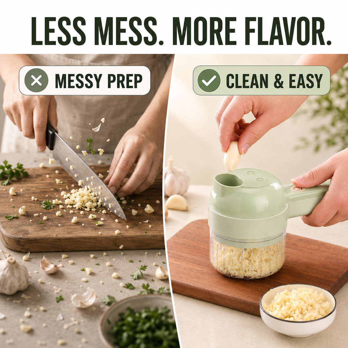 🧄 🌶️4-in-1 Handheld Electric Chopper: Slice, Mince, Peel & Auto-Clean!