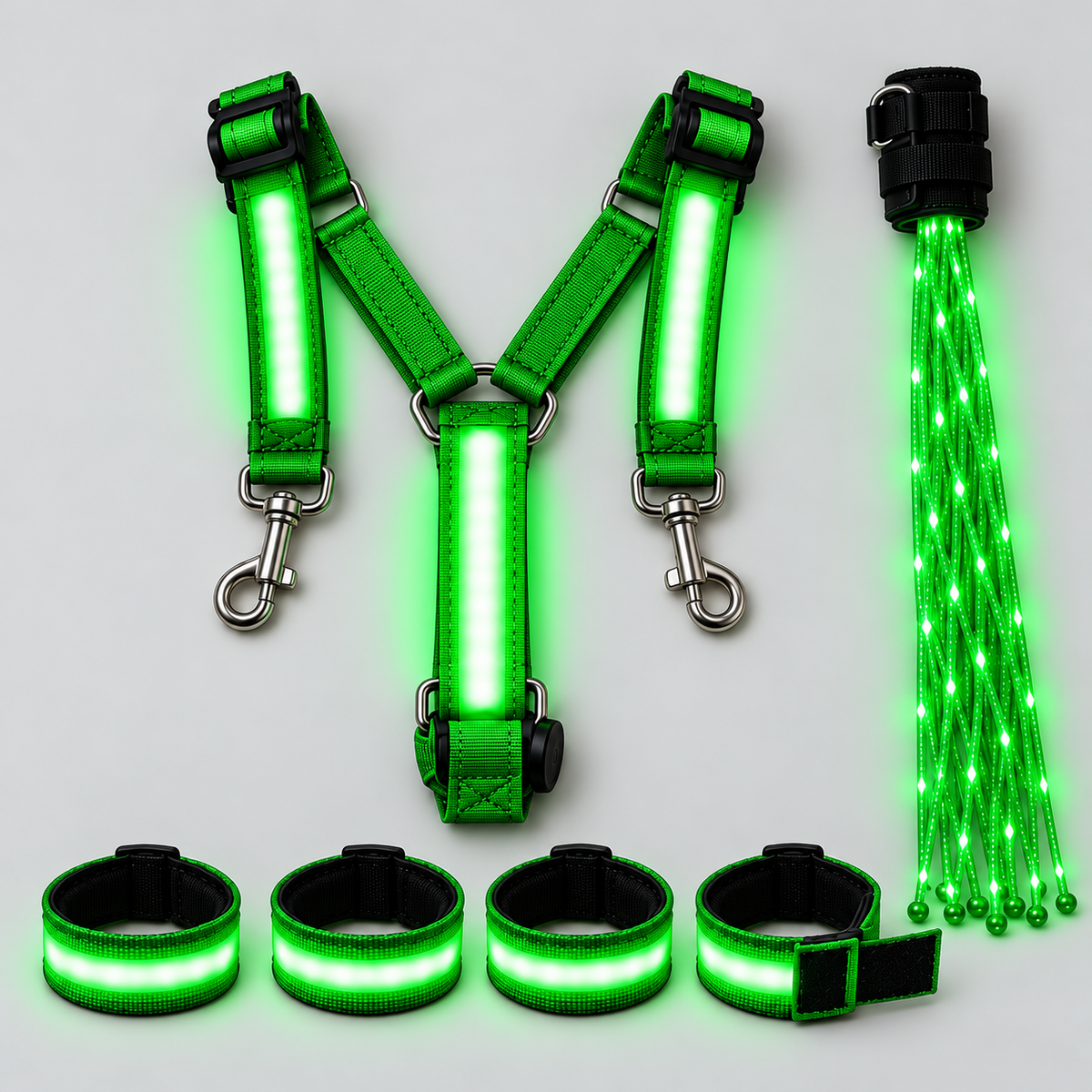 LED Horse Riding Light Set – Neck, Tail & 4 Leg Bands ✨