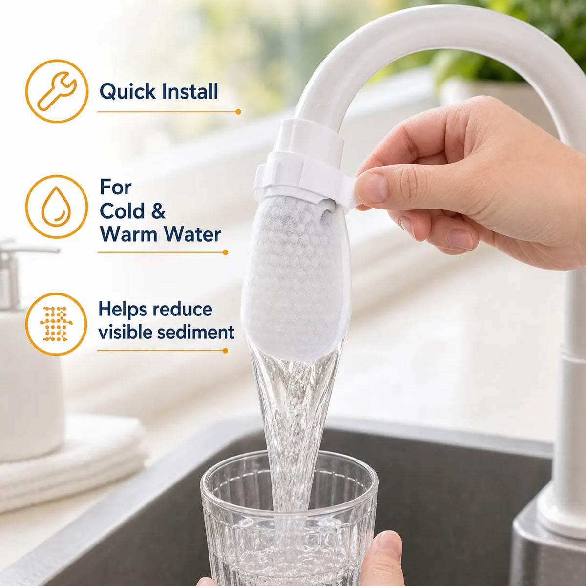 π° Cotton Faucet Filter Bags β Sediment & Splash Filter