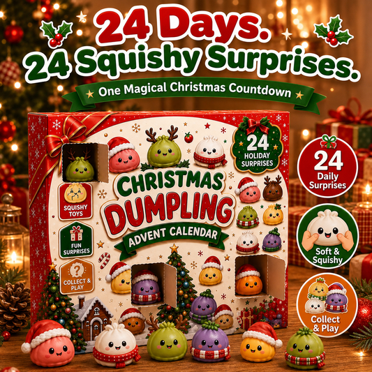 🎅 Christmas Special 🎄 24 Days of Mini Squishies Advent Calendar – Cute Daily Dumpling Surprises 🎁✨