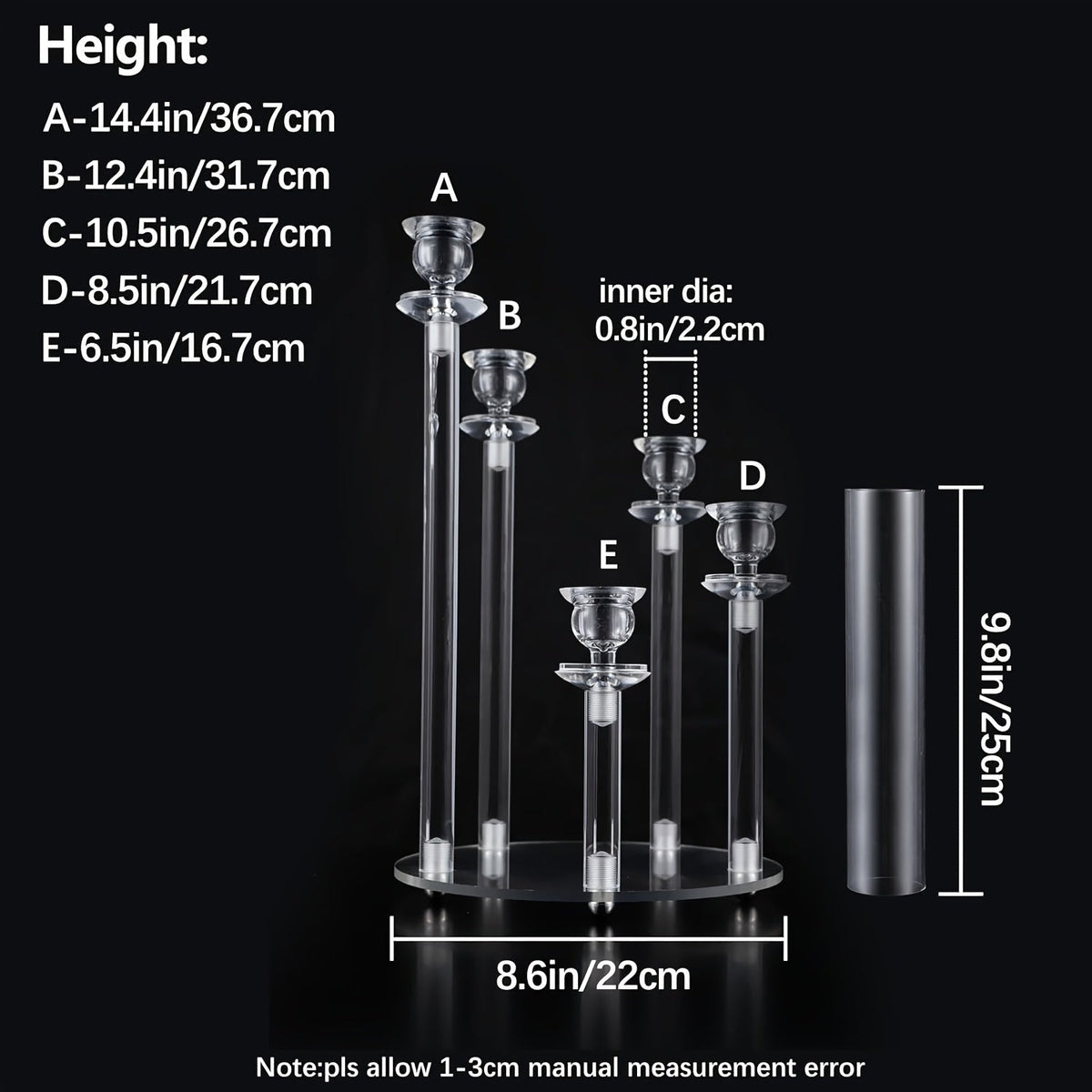 Elegant Acrylic Candelabra Candle Holder: Modern & Stylish Home Decor, and Perfect for Party, Wedding, Birthday