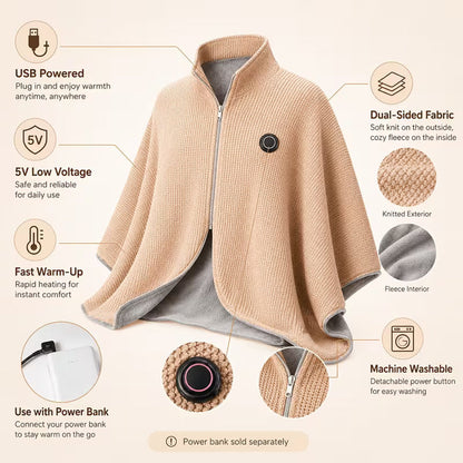 ✨Last Day 60% OFF🔥Wearable Heated Blanket Shawl | Portable USB-Powered Warmth for Home, Work & Outdoors