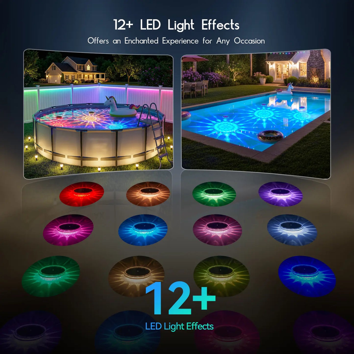 💥49% OFF💥Solar Floating Pool Lights, RGB Pool Lights with Remote Control