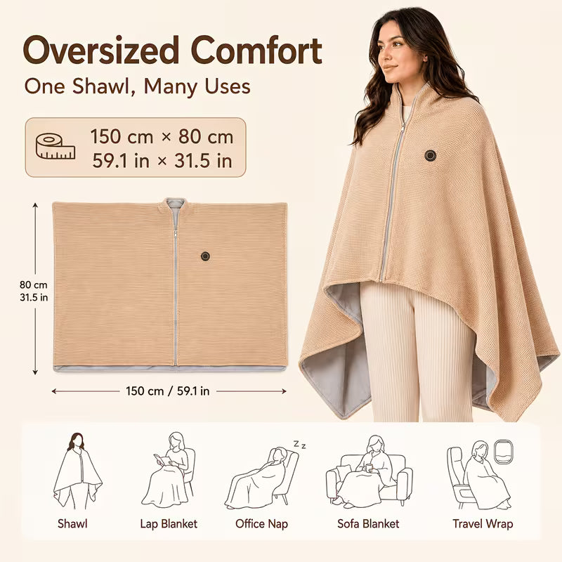 ✨Last Day 60% OFF🔥Wearable Heated Blanket Shawl | Portable USB-Powered Warmth for Home, Work & Outdoors