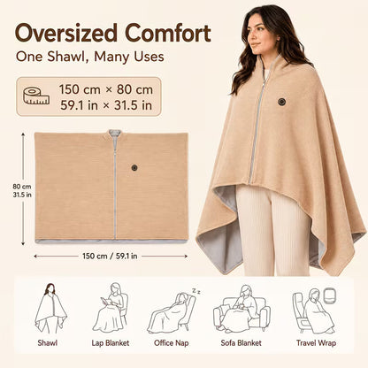 ✨Last Day 60% OFF🔥Wearable Heated Blanket Shawl | Portable USB-Powered Warmth for Home, Work & Outdoors