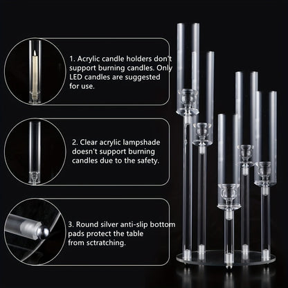 Elegant Acrylic Candelabra Candle Holder: Modern & Stylish Home Decor, and Perfect for Party, Wedding, Birthday