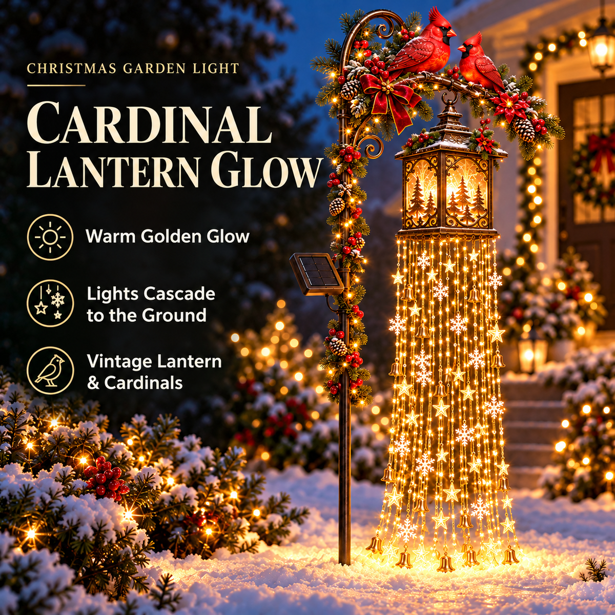 🎄50% OFF & Free Shipping🔥Christmas Starlight Cascade – Solar LED Garden Stake Lights