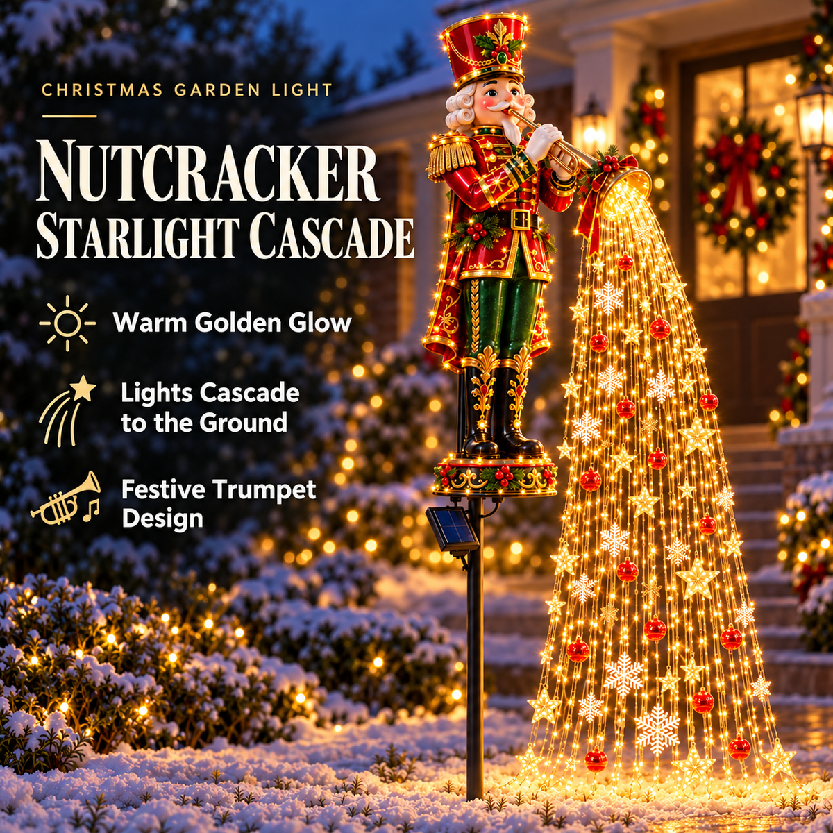 🎄50% OFF & Free Shipping🔥Christmas Starlight Cascade – Solar LED Garden Stake Lights