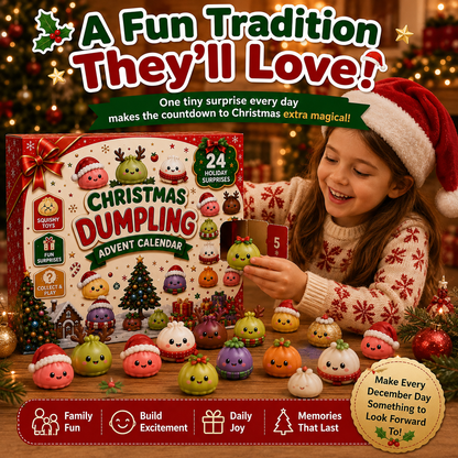 🎅 Christmas Special 🎄 24 Days of Mini Squishies Advent Calendar – Cute Daily Dumpling Surprises 🎁✨
