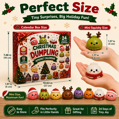 🎅 Christmas Special 🎄 24 Days of Mini Squishies Advent Calendar – Cute Daily Dumpling Surprises 🎁✨
