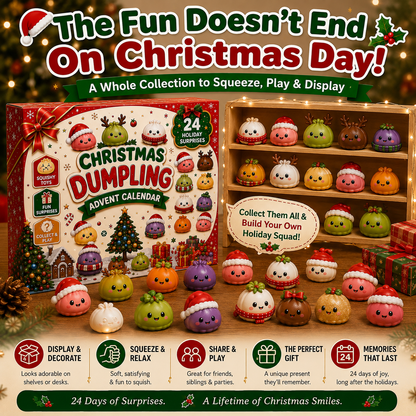🎅 Christmas Special 🎄 24 Days of Mini Squishies Advent Calendar – Cute Daily Dumpling Surprises 🎁✨