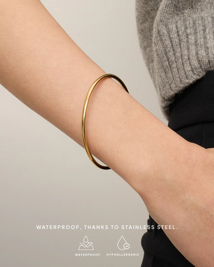 Gold Plated Bangle Bracelet - Classic & Lightweight