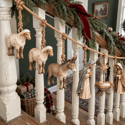 Handcrafted Wooden Nativity Garland