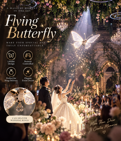 Remote Controlled Flying Butterfly Drone Wedding Ring Delivery