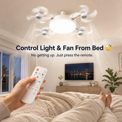 ❄️50% OFF TODAY💡 2-in-1 Ceiling Fan Light 🔧No Wiring • No Tools • Just Screw It In