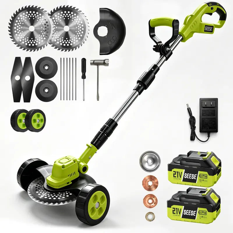 3-in-1 Cordless String Trimmer, Edger & Mini Mower – 2 Batteries Included