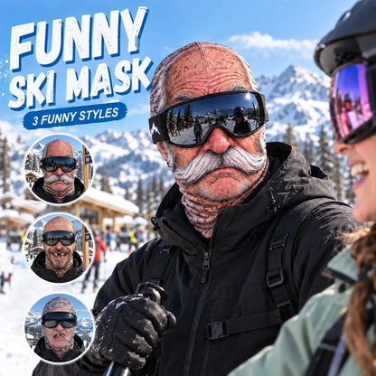 3D Realistic Old Man Face Ski Mask – Funny Winter Balaclava for Skiing & Parties