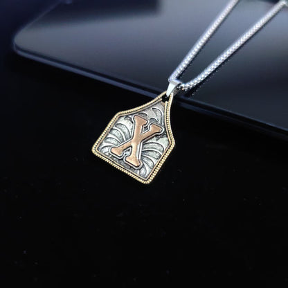 A-Z Letter Pendant Necklace - 22inch Stainless Steel